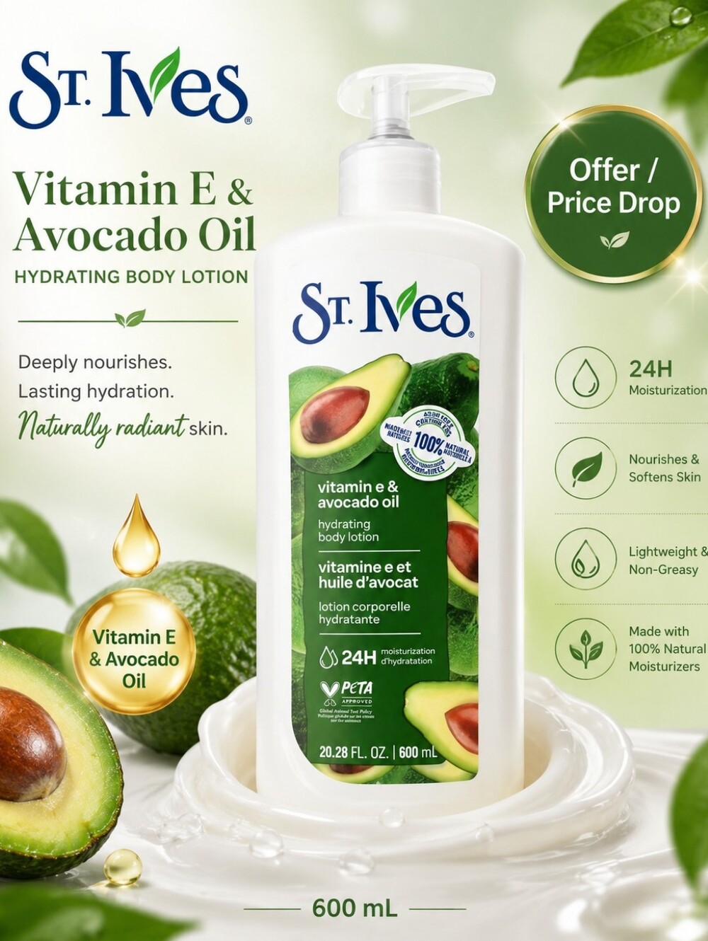 💙 Vitamin E & Avocado Oil Hydrating Body Lotion